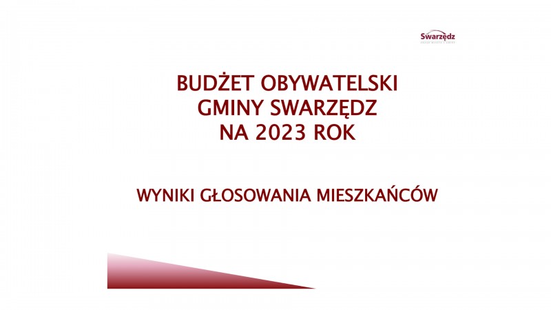 WYNIKI BUDŻETU OBYWATELSKIEGO